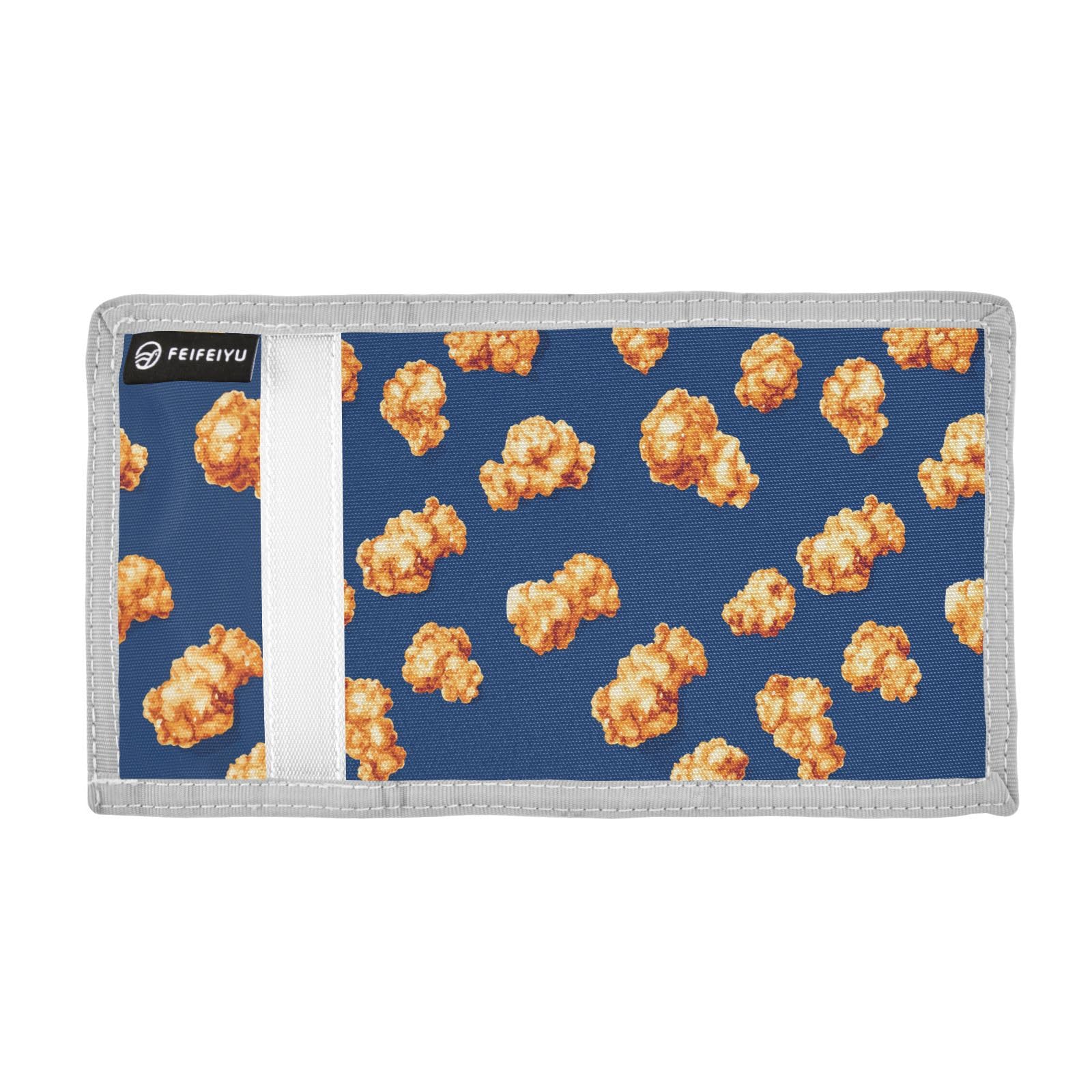 Yoogain Snack Chicken Popcorn Yummy Yellow billfold wallet for woman minimalist money clip with lanyard
