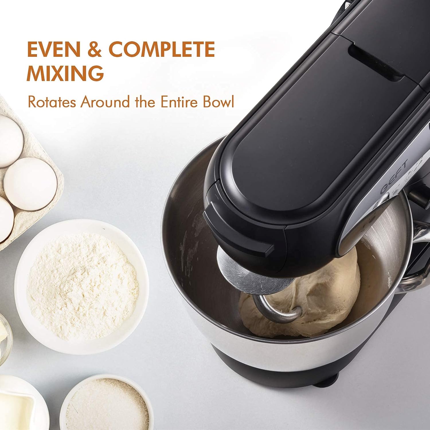 Buy 2 get 3 GEFT Stand Mixer-5.5-liter 6-Speed Kitchen Mixer with 600W Powerful Motor, Electric Food Mixer with Stainless Steel Mixing Bowl & Splash Guard, Dough Hook, Mixing Beater, Wire Whisk, Tilt-Head