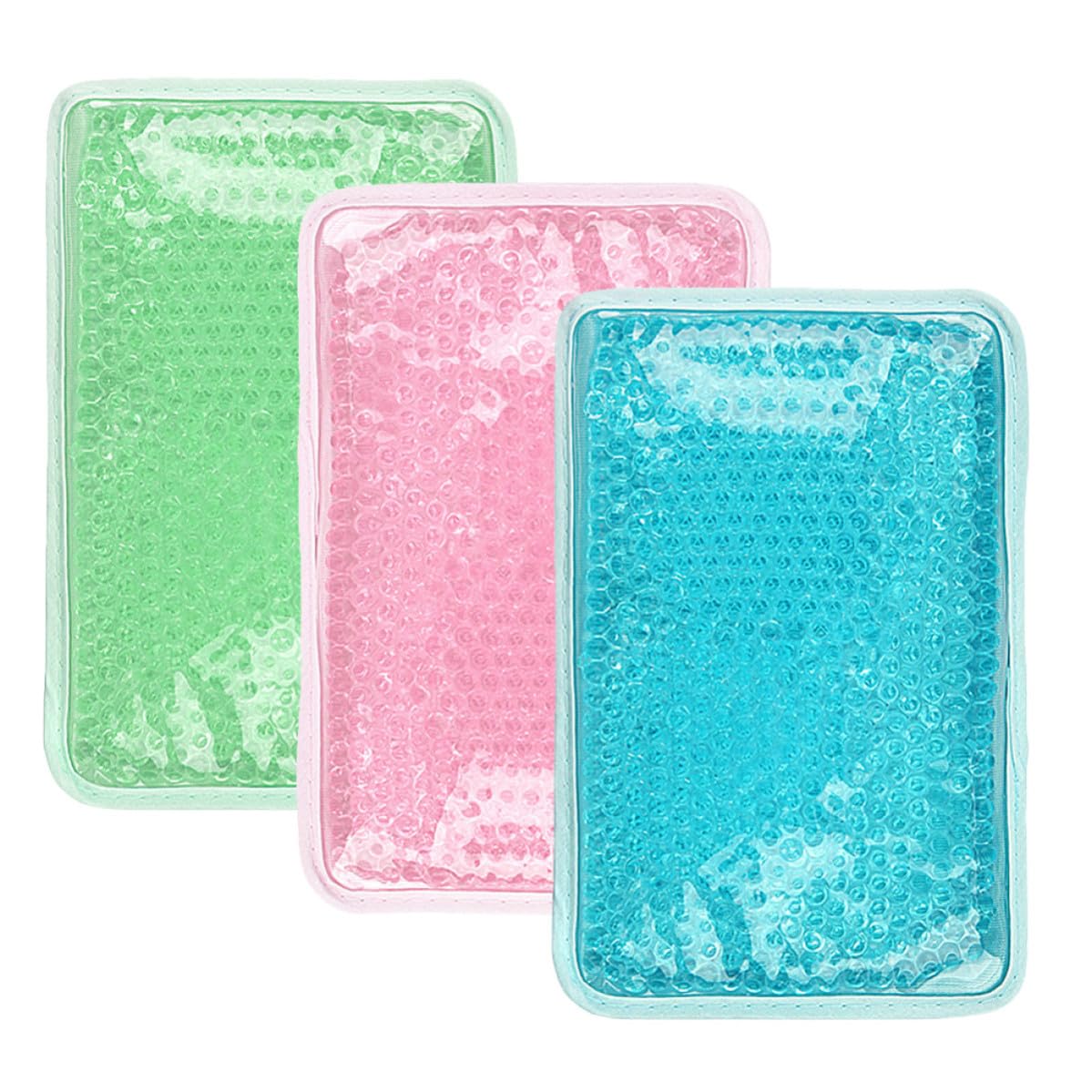 Wiederverwendbare Kühlakkus und Kältetherapie und Wärmekompresse 3 Stück mit Gelkissen Pvc Kristall Material Schmerztherapie Packung für Beine und Körper