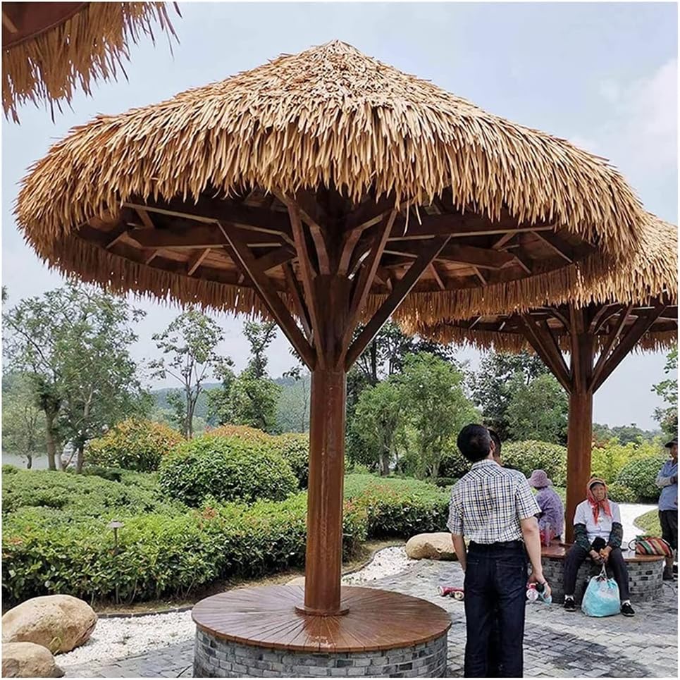 Simulation Thatch Tile Mexican Style Thatch Runner Roll Straw Roof Thatch Artificial Decorative Palm Straw Thatch Tile Tiki Hut Grass Roof Duck Blind Grass(Yellow b,0.5x10m/1.64X32.8ft)