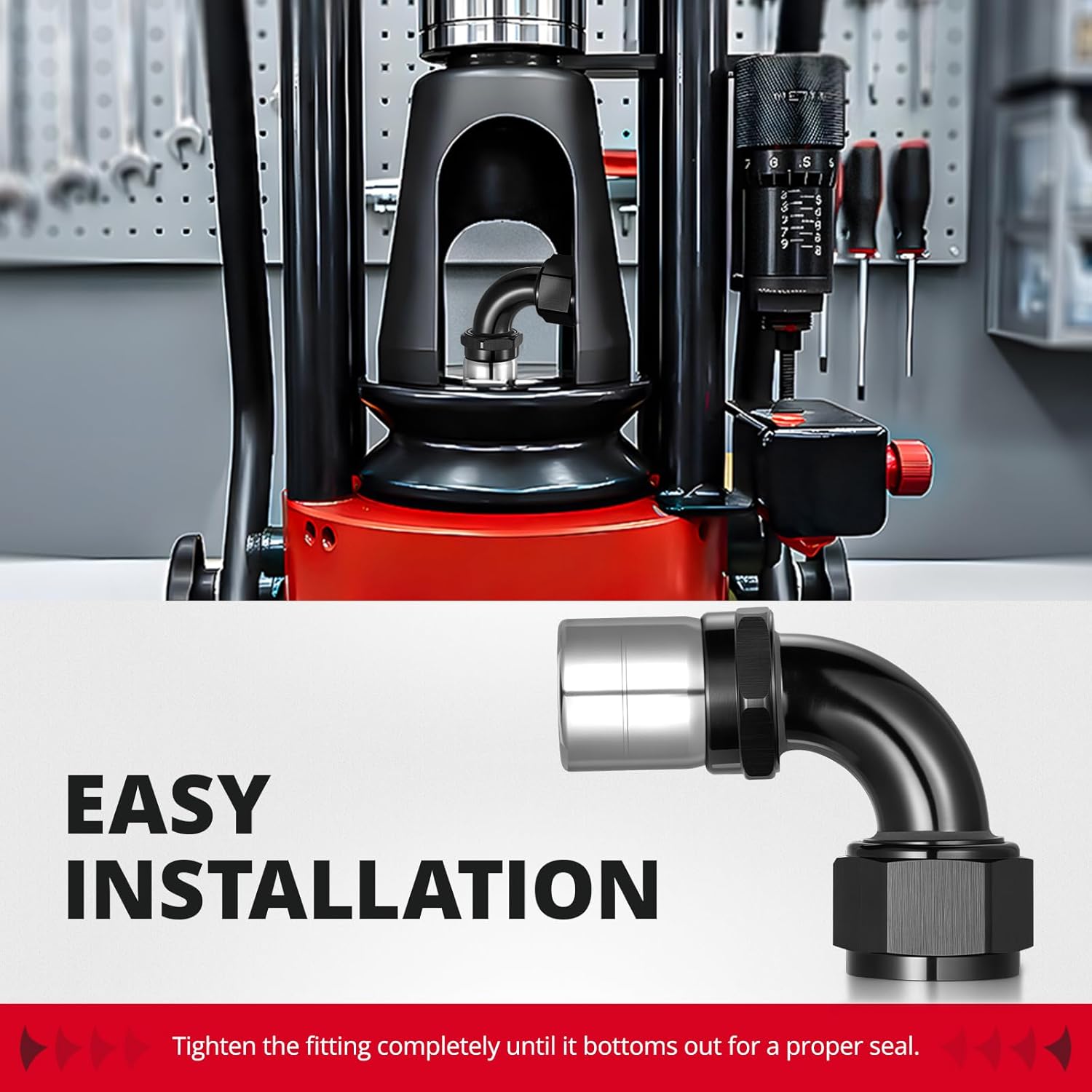 EVIL ENERGY 16AN 90 Degree Crimp Swivel Hose End Fitting for CPE Braided Hose