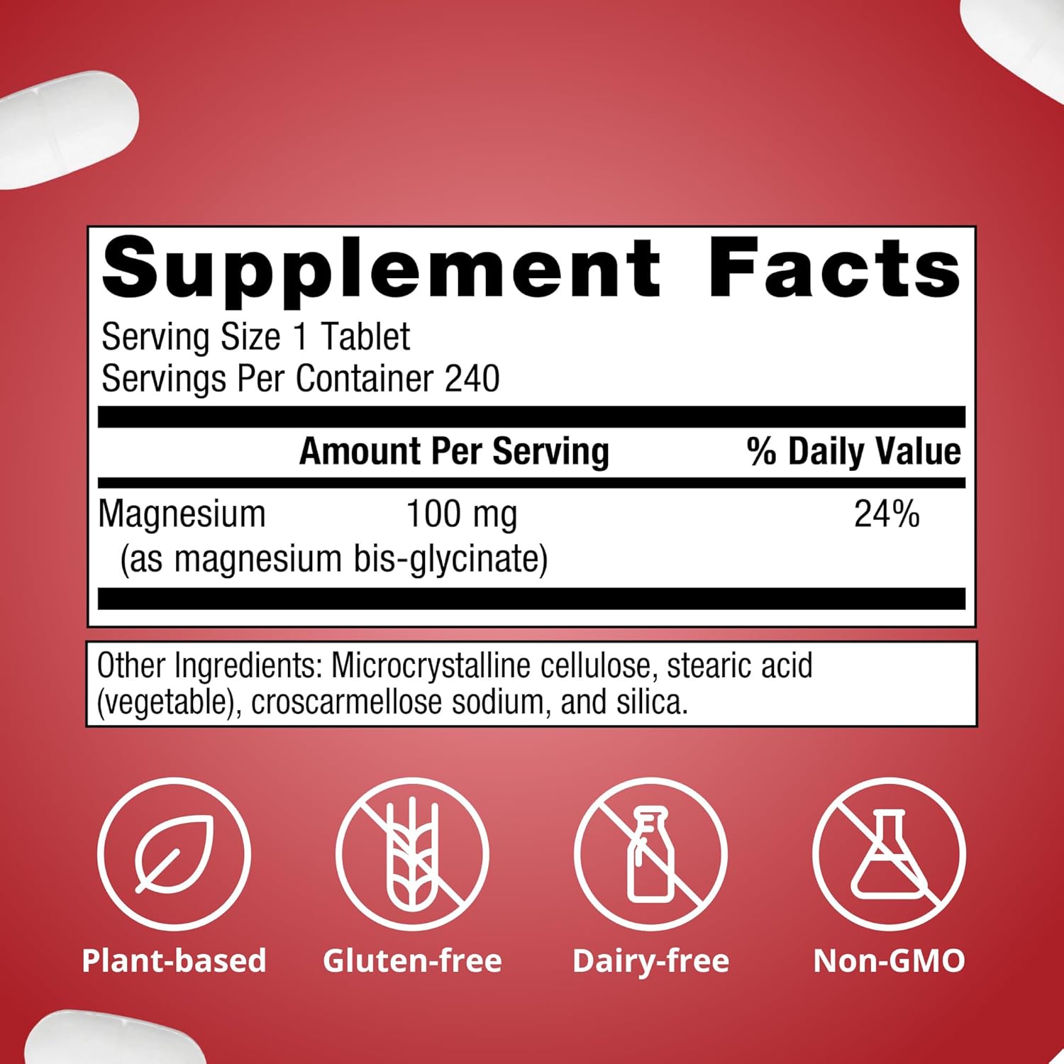 Metagenics Magnesium Glycinate - Highly Absorbable Magnesium Supplement for Sleep, Stress Relief & Muscle Relaxation* - Supports Bone, Heart & Nerve Health* - Non-GMO, Gluten-Free - 240 Tablets