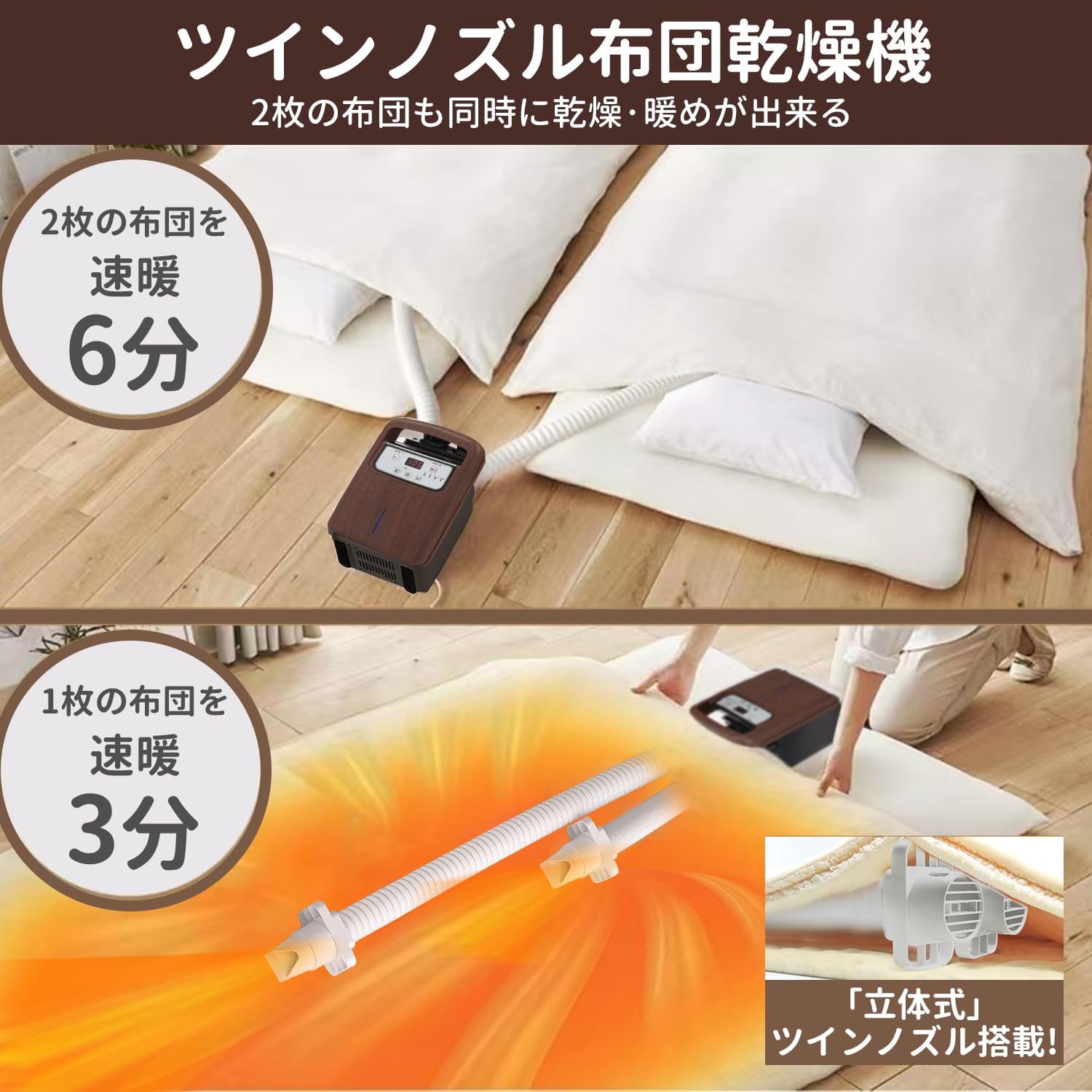 Amazon.co.jp: 布団乾燥機 【1000Wハイパワー ・ 布団2組・靴2組対応