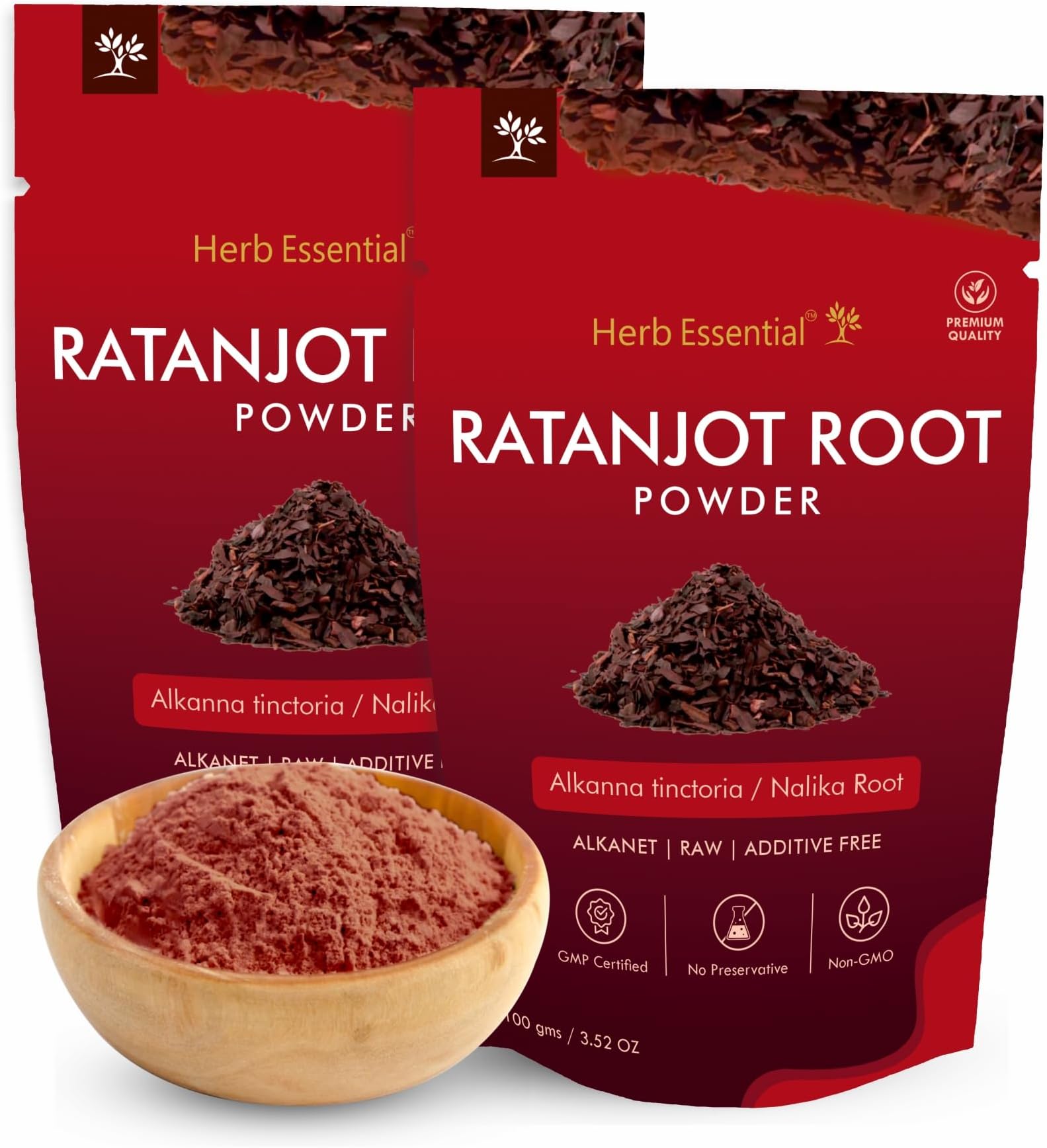 – Ratanjot Powder, 200g (2 x 100g) - Vegan & Paraben Free - Hair Fall Control & Skin Brightening