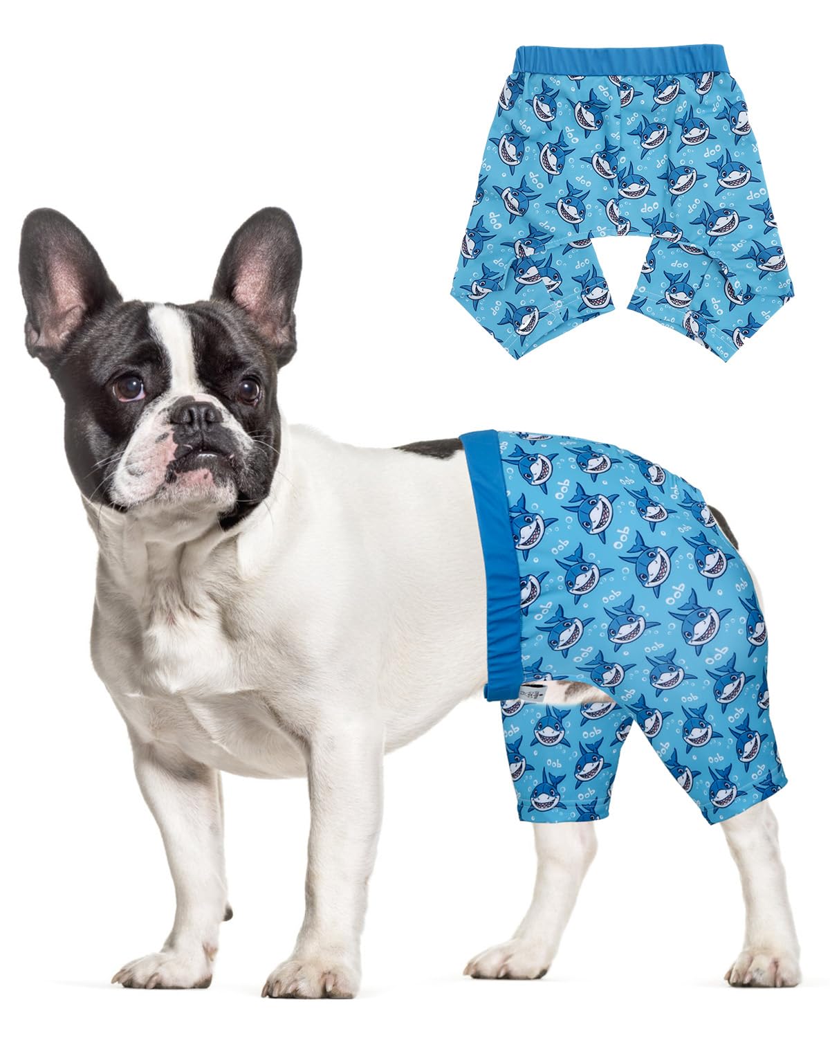 CuteBone Dog Swim Trunks Swimsuit Durable &amp; Comfortable - Quick-Dry, Adjustable Waistband Shorts, UV Protection Bikini- Perfect for Beach, Pool &amp; Outdoor Fun, Shark DST02M