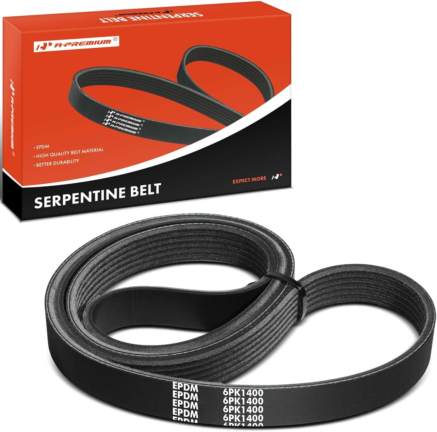 A-Premium Serpentine Belt 55.13 In For Ford Escape 2005-2009, Mustang 2011 & Chrysler Sebring 2001-2004 & Mazda Tribute 2008-2009 & Mercury Mariner 2006-2009 & Dodge Stratus 2001-2004