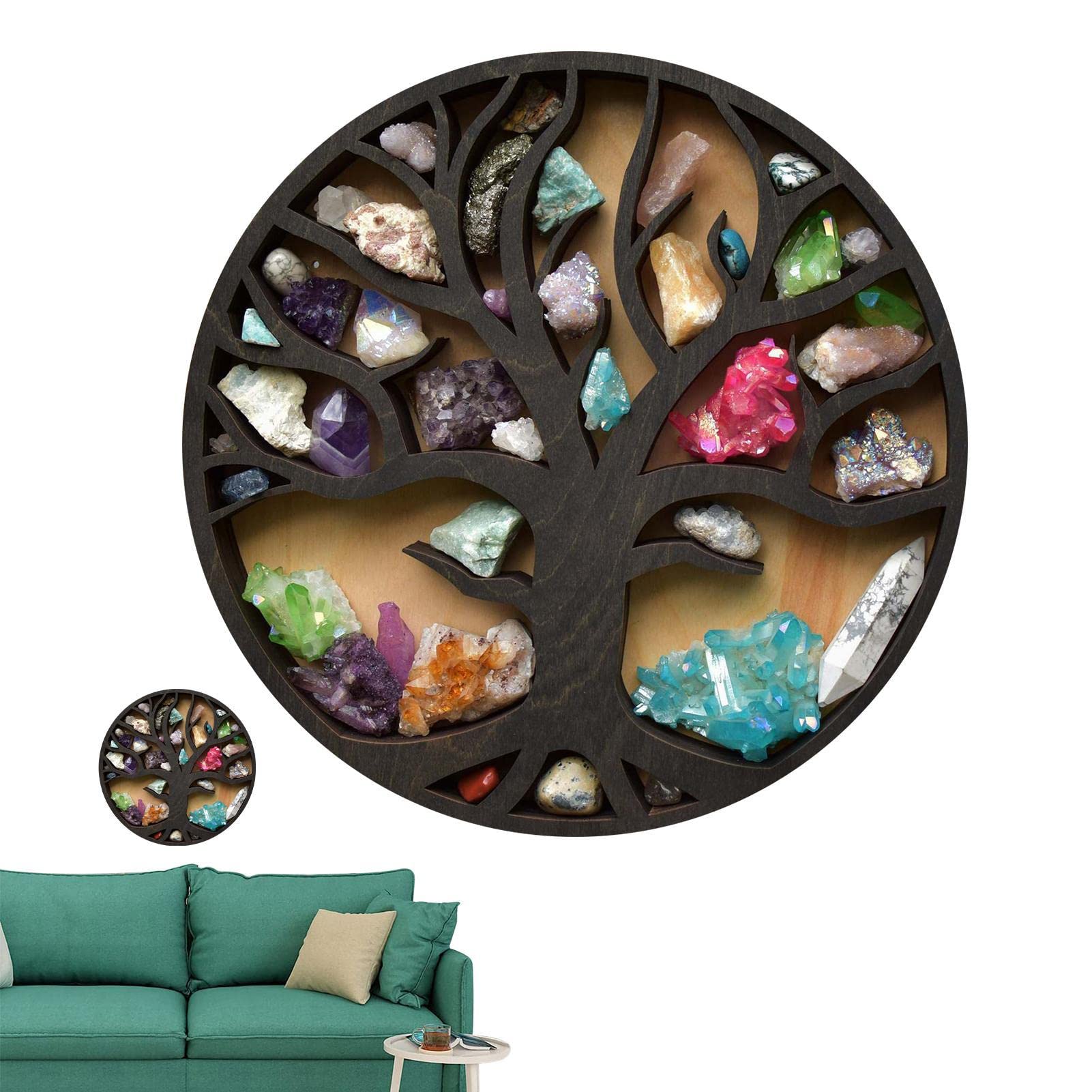 Vassoio In Legno A Forma Di Girasole - Per Cristalli E Pietre, Design Naturale - Foto 10