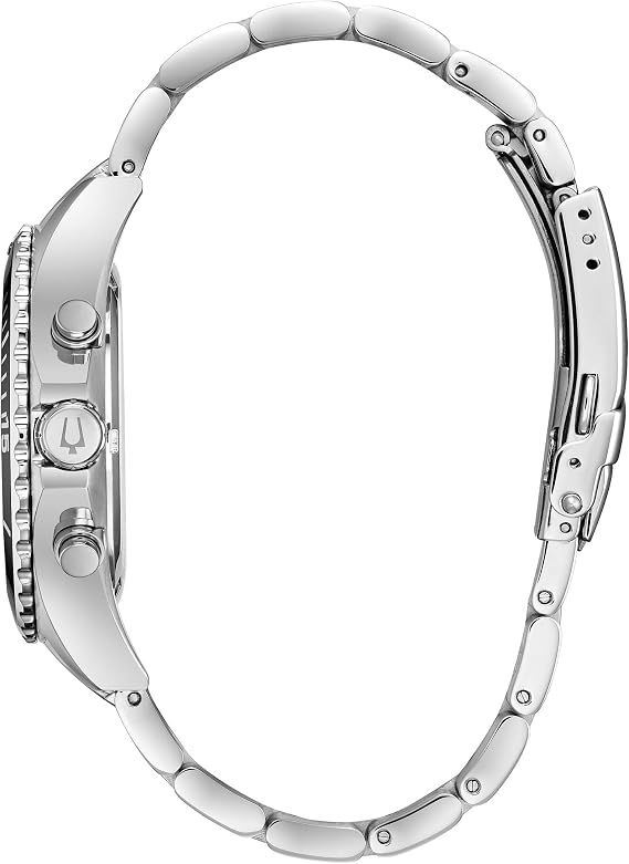 Bulova Men's Classic Sport 6-Hand Chronograph Quartz Watch, Calendar Date, Luminous Hands and Markers, 100M Water Resistant, 44mm Style: 98B326