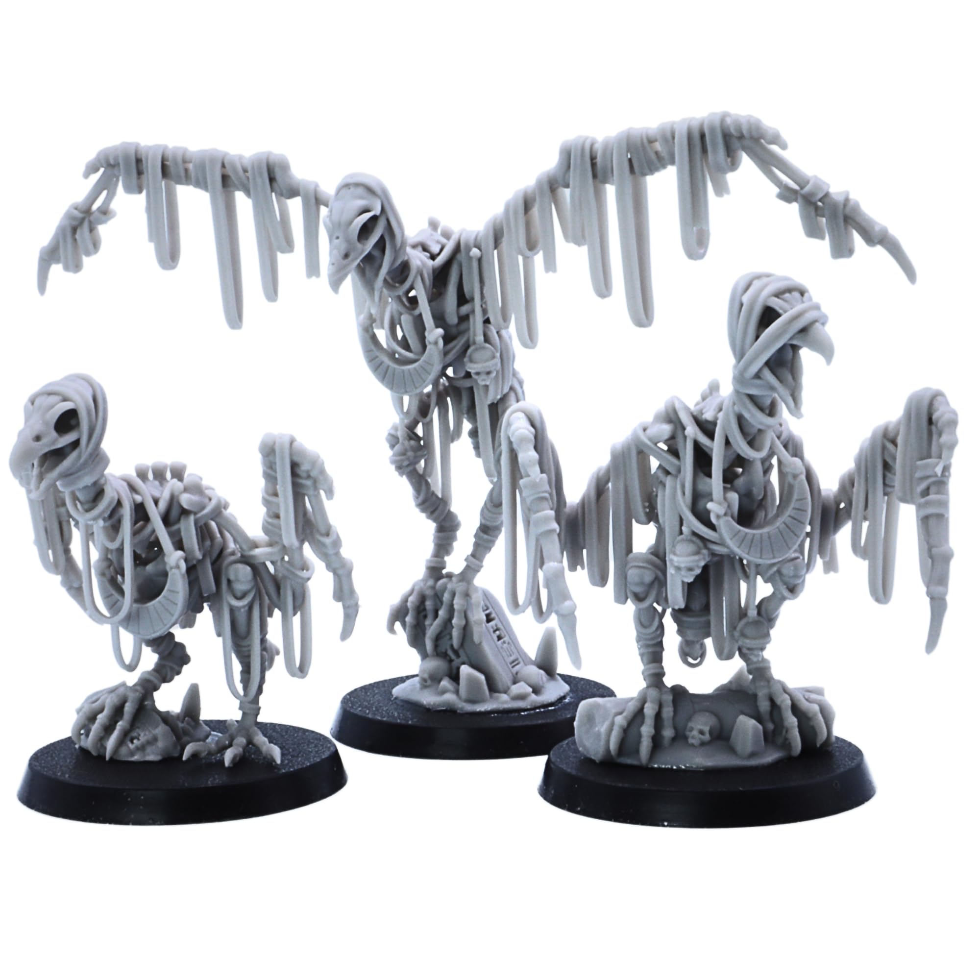 Forged Terrain Skeletal Vultures - Set of 3 Undead Bird Miniatures, Dark, Muted Tones, 3.5 cm (W) x 2.5 cm (L) x 3.5 cm (H) - Image 2