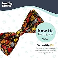 Vista 8 de Huxley & Kent Corbatín para mascotas para perros y gatos - Accesorio de collar ajustable de gancho y bucle para otoño - Lindo y cómodo para fiestas