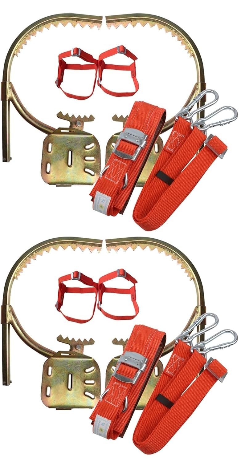 Xhfbrjebw One Color Tree Climbing Spikes - Adjustable Foot Buckles With Harness For Safe High-Altitude Climbing(350Mm 2Pcs)