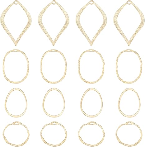 Amazon Co Jp Chgcraft 4種類24個 レジンフレーム 丸 葉 四角 フレームパーツ レジン 枠 レジン空枠 オーバル リング リーフ形 楕円形 フレームペンダント オープンバックベゼル 真鍮 中空モールド 幾何学 中空フレームペンダント Diy Uv樹脂 ジュエリー製作用 ピアス