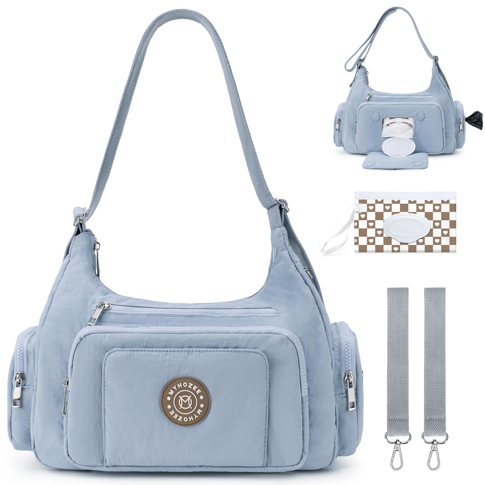 Puffer Crossbody Bags for Women Mom Large Diaper Bag Purse with Wipes & Trash Dispenser Cross Body Purses Messenger Bags-image-11