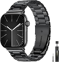 Premium Stainless Steel Metal Band for Apple Watch Men - Fits 38-49mm Ultra 3/2/1, Series 11-1, SE - Adjustable Links, Secure Clasp