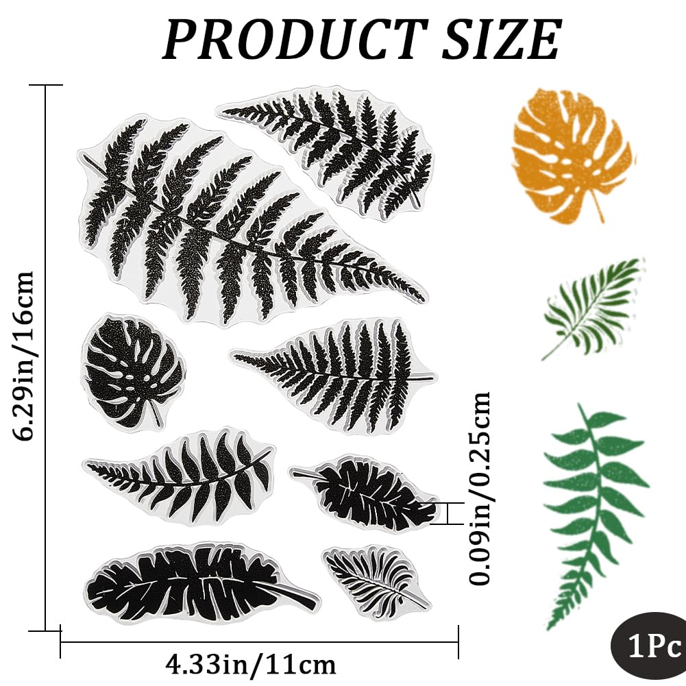 CRASPIRE Leaf Clear Rubber Stamps Plants Ferns Turtleback Leaf Reusable Retro Transparent Silicone Stamp Seals for Journaling Card Making Scrapbooking Photo Album Decorative DIY - Image 2