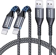 SUNGUY Cavo iPhone 1 m[2 pezzi], Cavo ricarica iPhone Certificato MFi Nylon Cavo Lightning compatibile con iPhone 14/13/12/11 Pro Max Mini Xs 8 7 6 5 Plus, iPad Air/Mini