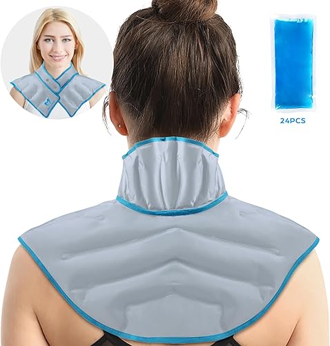 Miniatura 2 de Bolsa de hielo de gel grande y almohadilla térmica para microondas para alivio del dolor de cuello, hombros, parte superior de la espalda, paquete