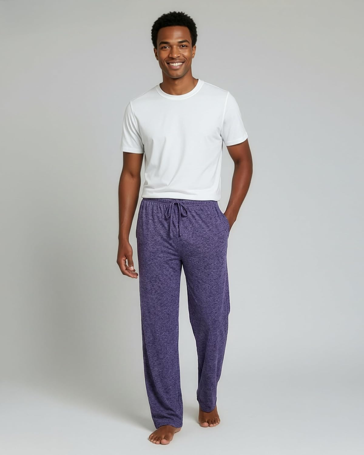 Real Essentials 3 Pack: Men's Pajama Pants Soft PJ Lounge Bottoms Loungewear Pijamas Elastic Waist Pockets (Big and Tall)