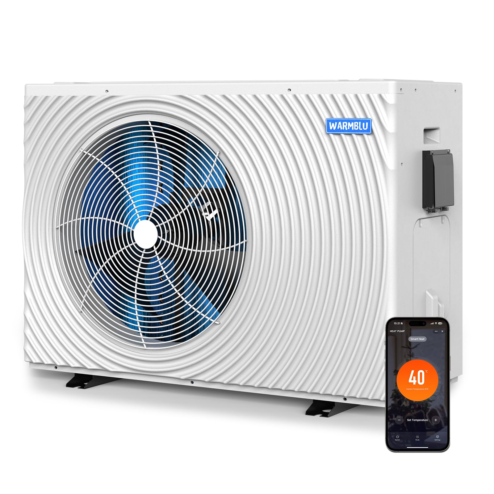 H18 Inverter Pool Wärmepumpe 18 kW | Für Pools bis 79 m³ | Hocheffiziente Poolheizung mit COP 16, über 45% Energieersparnis, WLAN-Steuerung, 6,5 m³/h, Wärmepumpe für Aufstell- & Einbaupools