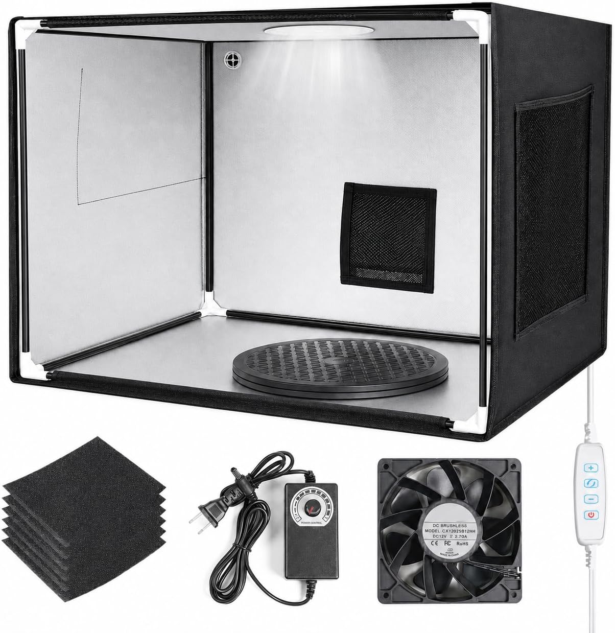 27" Airbrush Spray Booth with Fan, Portable Desktop Paint Booth Kit