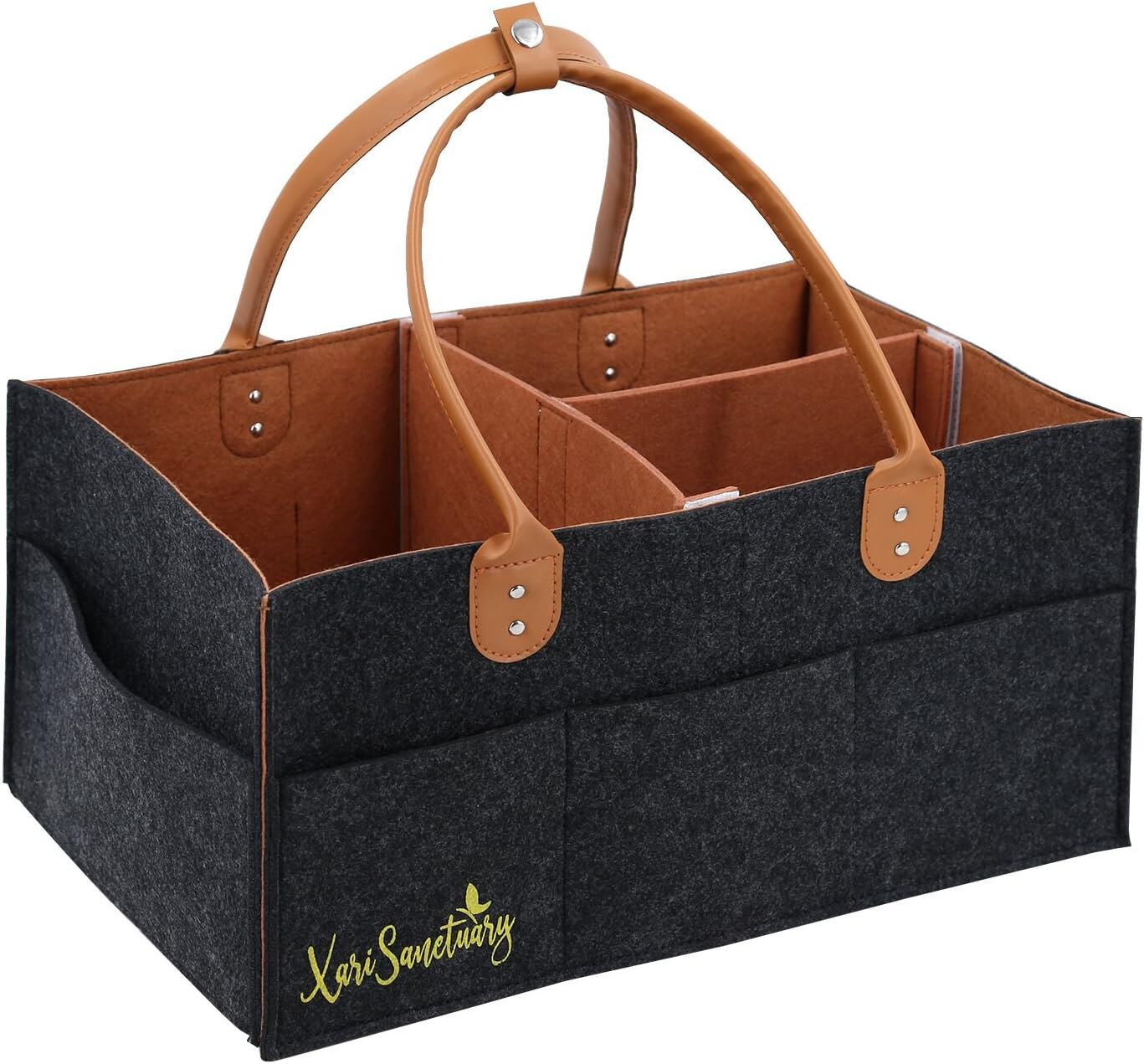 XariSanctuary Baby Diaper Caddy Organizer | Large Portable Tote Bag for Girl Boy | Car Travel Organizer | Nursery Diaper Storage Bin for Changing Table Basket | Newborn Registry Must Have