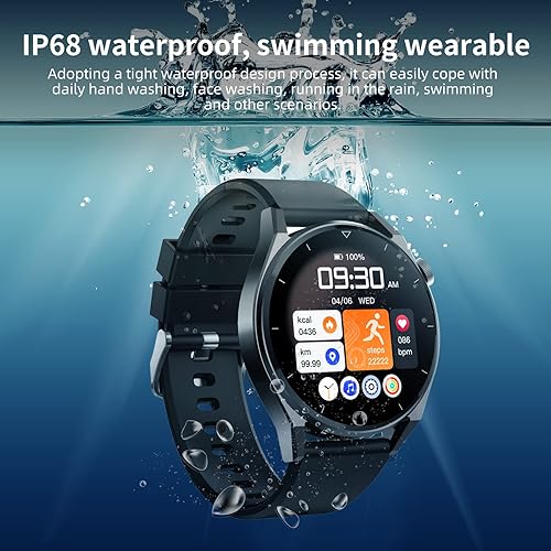 Miniatura 5 de KAVVO Cyber RH1 - Reloj inteligente, compatible con iOS y Android, pantalla TFT de 1.39, impermeable IP68, monitor de frecuencia cardíaca y presión