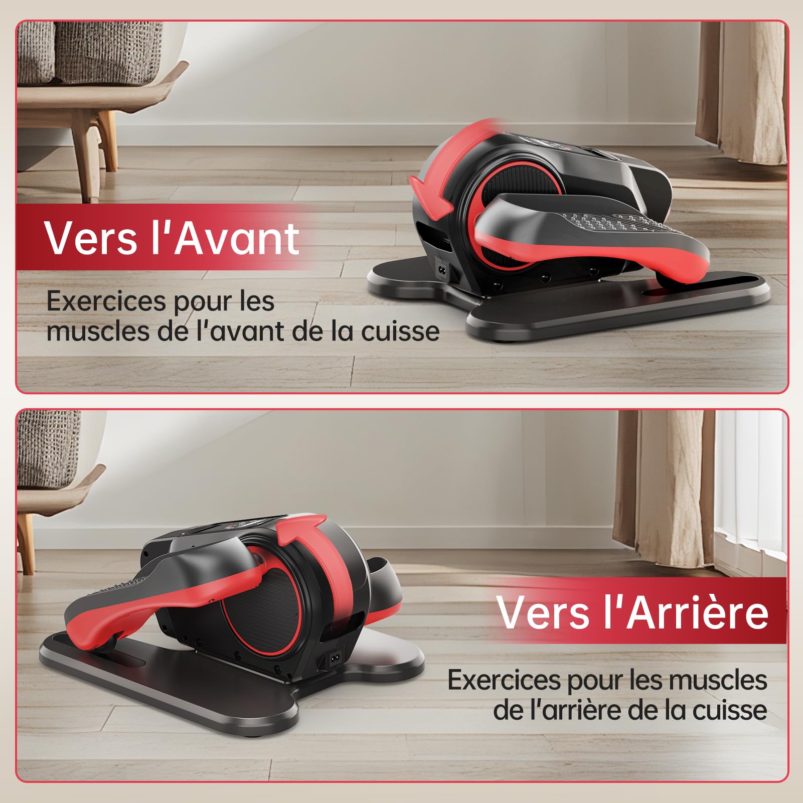 YAMO Appareil Elliptique de Bureau, Vélo Elliptique Électrique avec Télécommande et Écran LED, 12 Vitesses Réglables