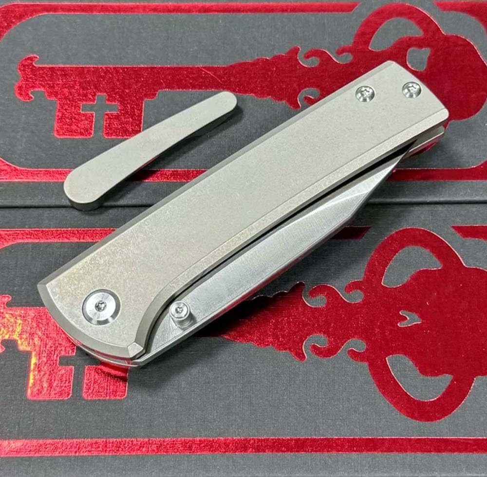 Klappmesser 7.7" Taschenmesser Einzigartig aus stahl m390 & Titan, Outdoor Survival Messer Camper Jagdmesser, Scharfes Einhandmesser praktische, Titanlegierung messer edc survival mit 2 x clip,Schädel