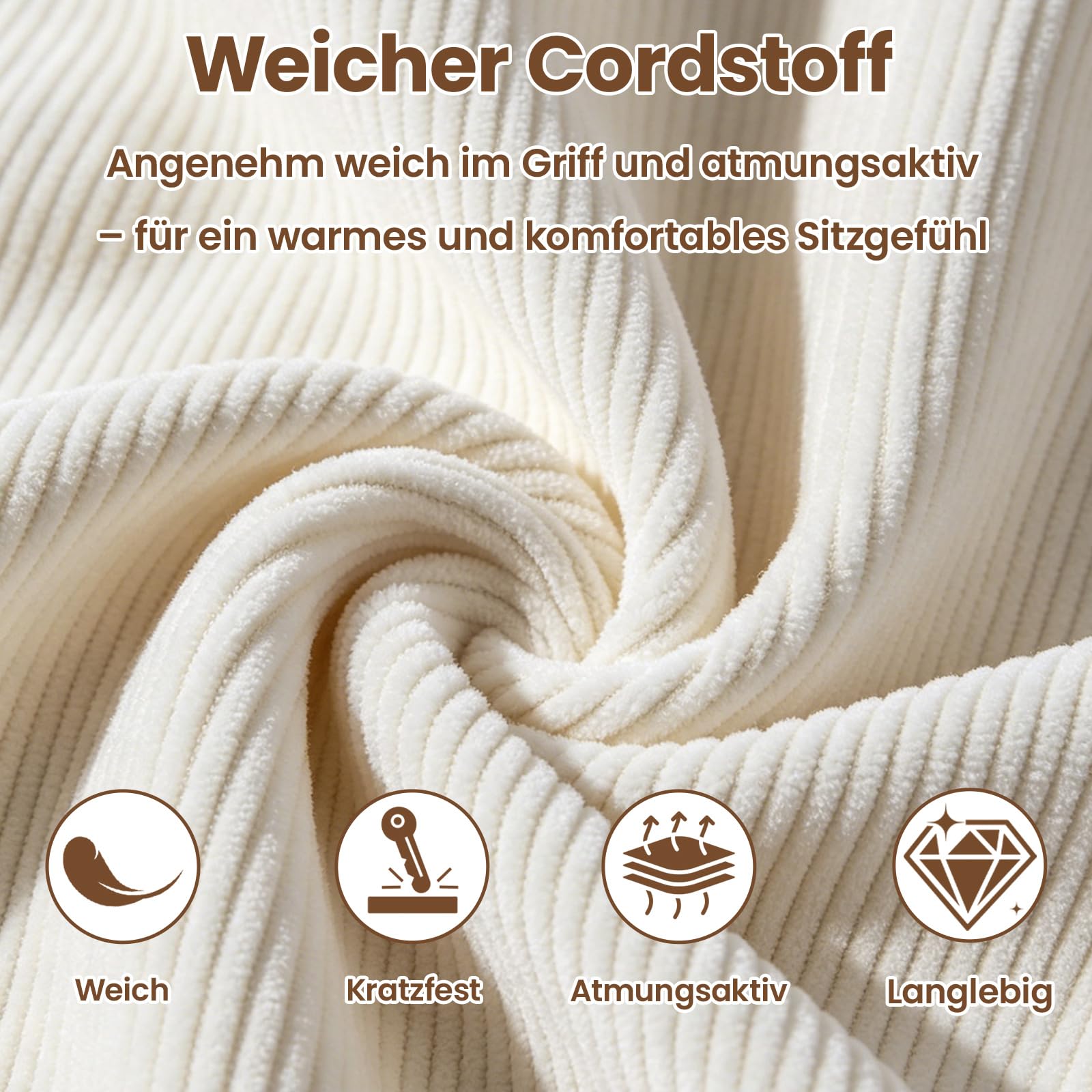 Faltbares 2 Sitzer Schlafsofa mit Kissen, 2-in-1 Cordstoff Schlafcouch