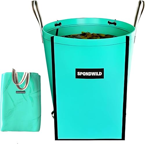 SPONDWILD 52 Gallon Reusable Yard Waste Bag - Durable PE Standable Lawn Leaf Bag
