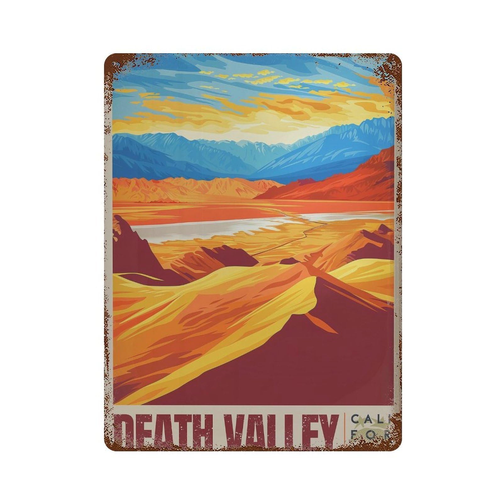 xiaoxiaoshen Death Valley Travel California Desert Wall Decor Art Metal Tin Poster Modern Home Decor Art Home Bar Shop Decorations Vintage Sign 40x30cm