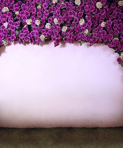Amazon 結婚式用花柄背景幕 紫の花 壁 バレンタインデー 写真背景 誕生日パーティー バナーデコレーション 新生児 ベビーシャワー 写真スタジオ背景 写真ブース小道具 8 10フィート Gardenia Backdrop バックペーパー 背景布