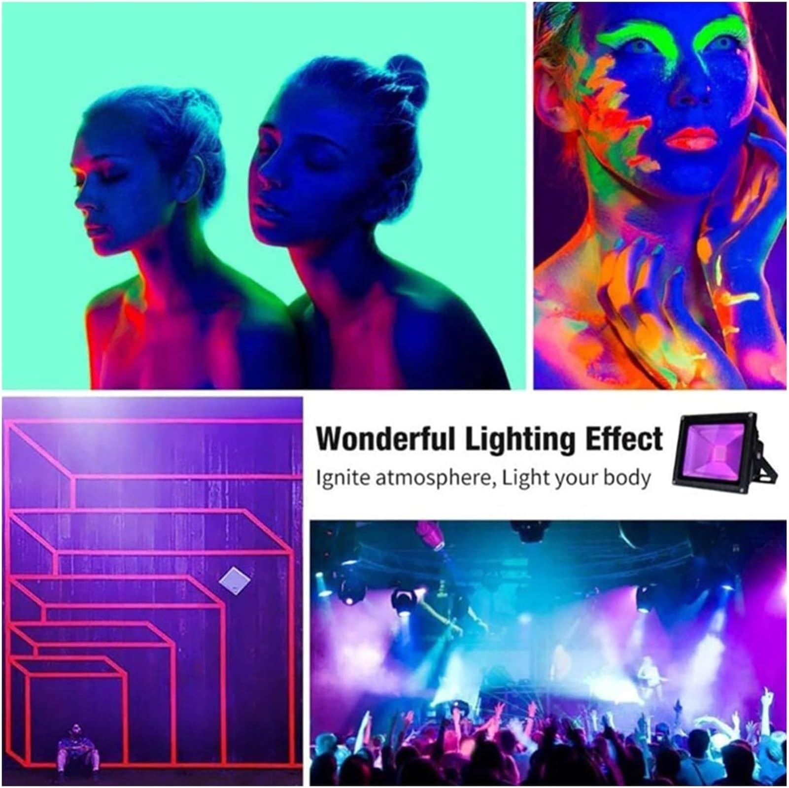 Solarleuchten für den Außenbereich, IP66 Schwarzlicht-Leuchtmittel, leuchten für Geburtstag, Hochzeit, Bühnenbeleuchtung für Garten, Hinterhof, Garage, Eingang (30 W)