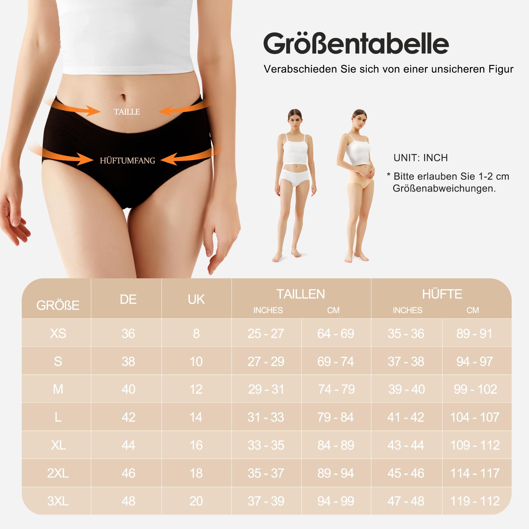 TUUHAW Mutande da Donna Midi Vita in Cotone Elasticizzato Pacco da 6