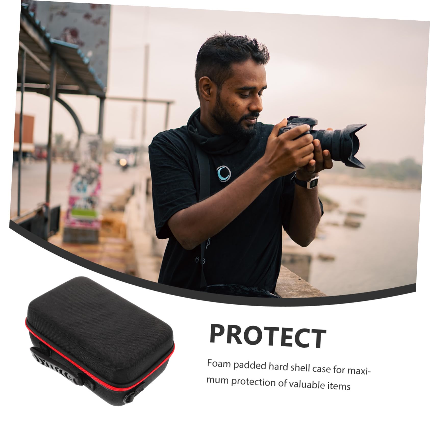 Custodia Digitale per Fotocamera Piccola con Maniglia, Nero Eva