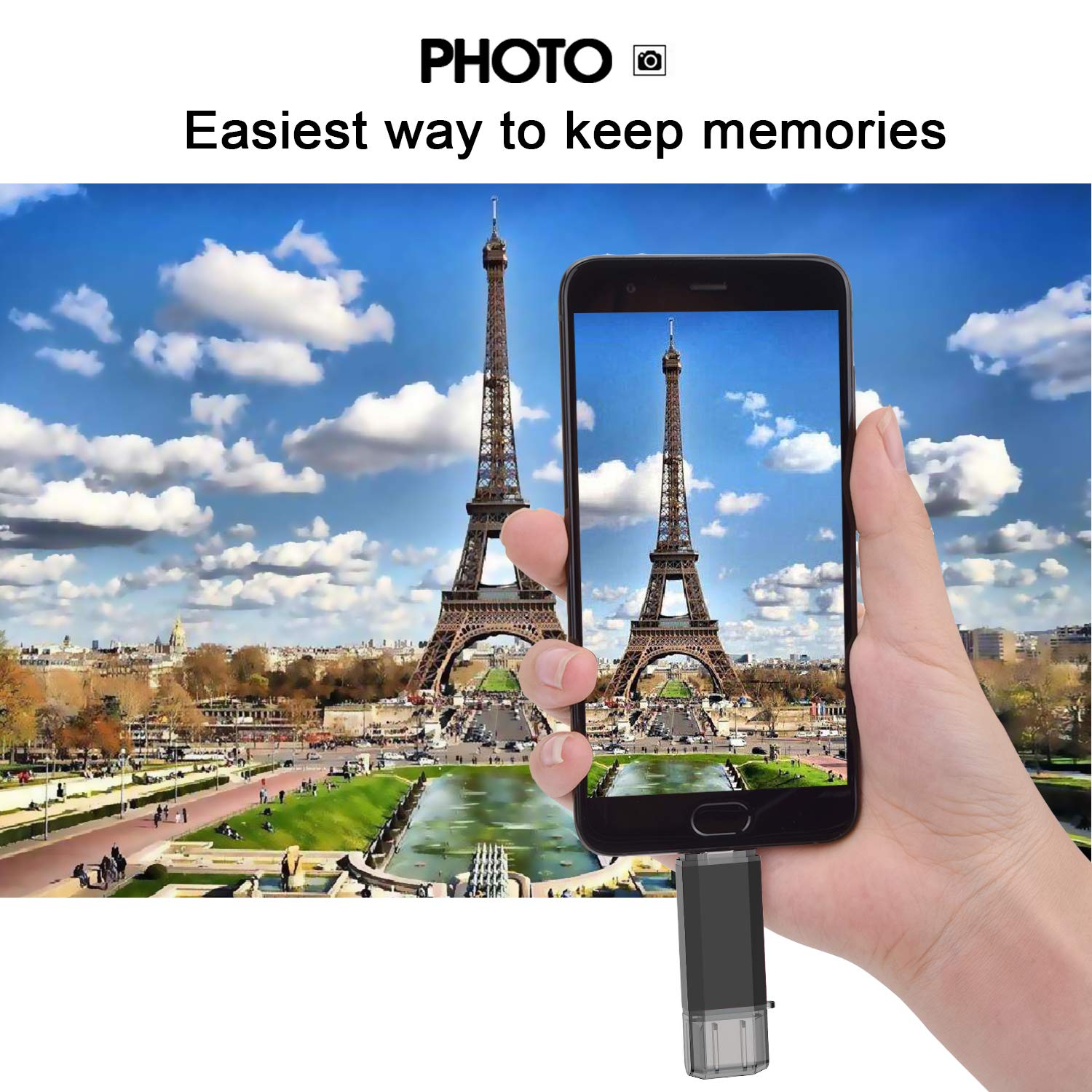 KEXIN Clé USB Type C 512Go 3.0 OTG Clef USB 3.0 et USB C 512 Go Cle USB Flash Drive 512 Giga 2 en 1 à Capuchon pour PC et Android Smartphone Doté Type C et OTG Activé (Noir)