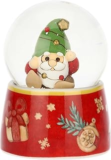 THUN, Boule De Neige with Oliver Gnome Made Glass and Ceramic, Small Version, Christmas Collection, Collectible Furniture, Gift Idea for Christmas, Diameter 4.8 cm, 6.5 cm H