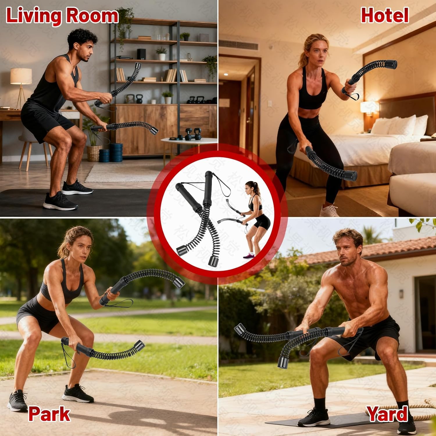 Cuerdas de batalla portátiles sin cuerda con pesos ajustables para gimnasio en casa, equipo de entrenamiento inalámbrico para HIIT, bolsa de almacenamiento de entrenamiento de bajo impacto, guantes