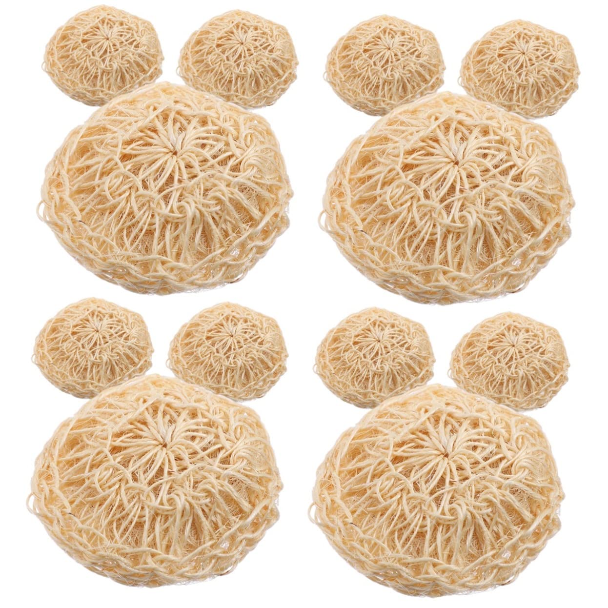 minkissy 12piezas Esponjas De Exfoliantes De Sisal Bola De Baño Redonda Para Limpieza Corporal y Masaje