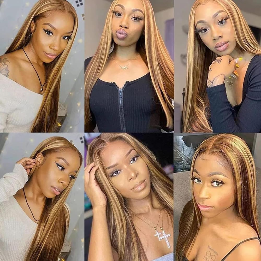 Color 27 Human Hair Bundles Honey Blonde Bundles P27/30 Straight Bundles Brazilian Unprocessed Virgin Hair 3 Bundles Color 30 Straight Bundles Hair Weave 10 12 14 inch