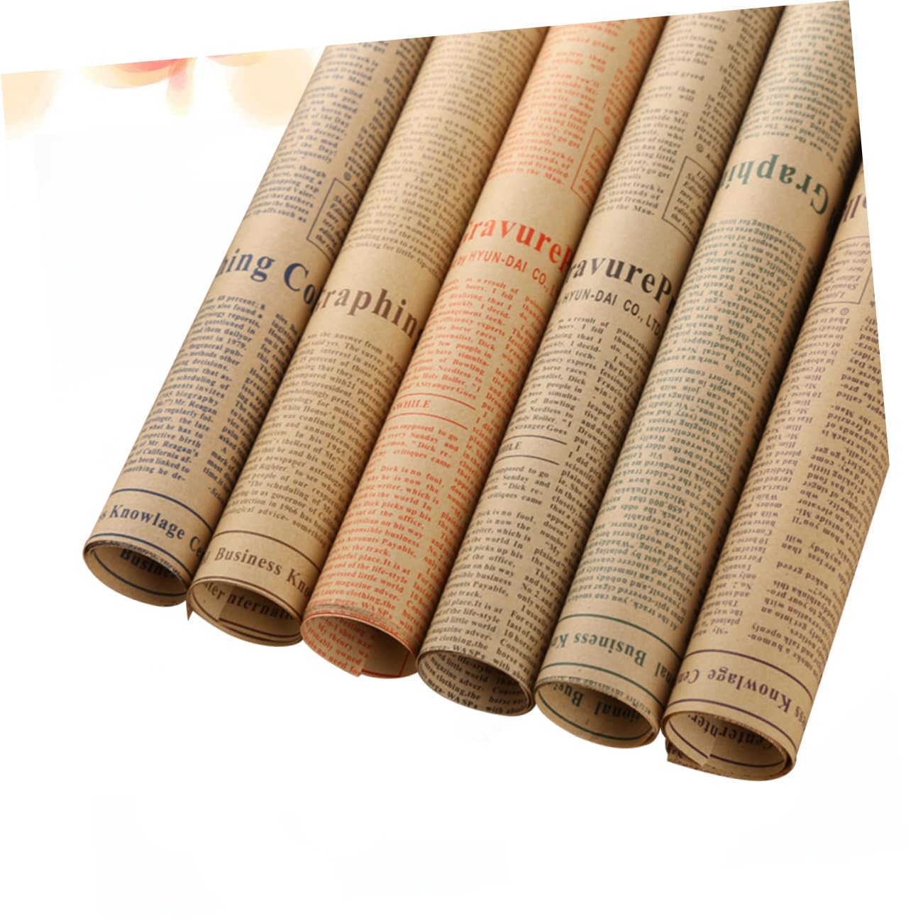 Gatuida 50blätter Retro-geschenkpapier aus Kraftpapier Geschenkverpackungspapier für Blumensträuße und Andere Anlässe Zeitungspapier-design für Diy-projekte und Zufälliger Stil