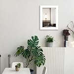 Ruomeng Wall Mirror Rectangle Decorative Mirror 12" x 16" for Entryway, Bedroom, Living Room, White