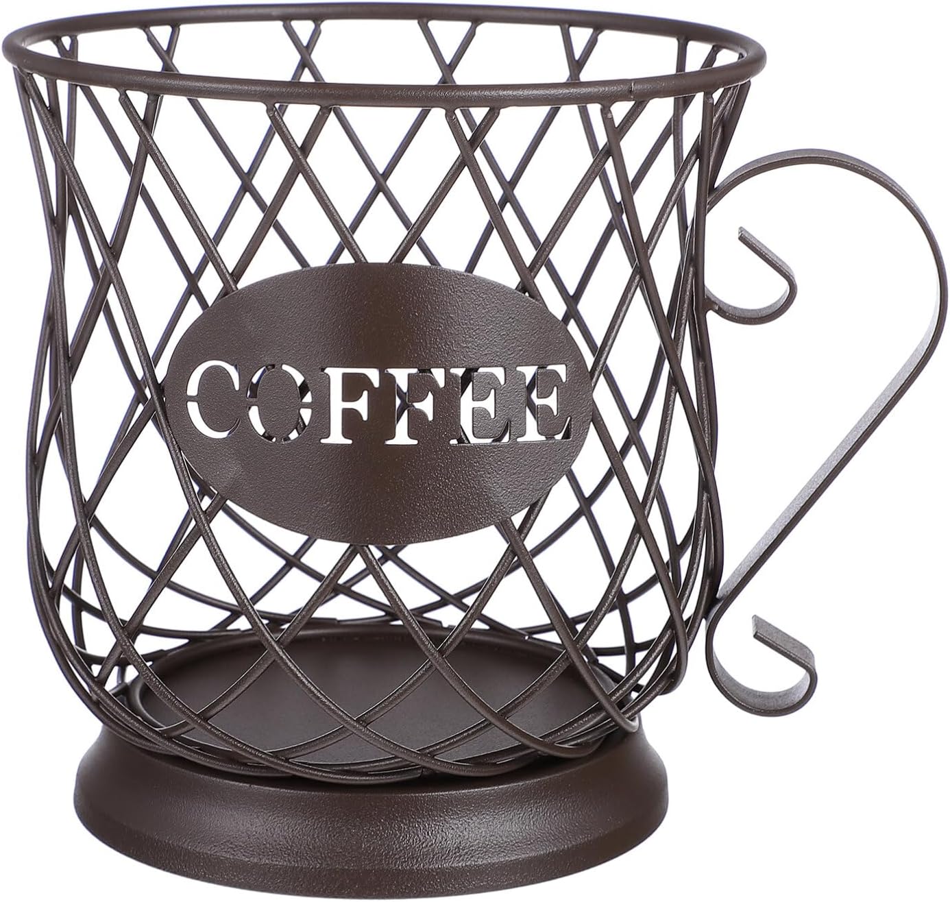 Hemoton Stylish Metal Coffee Holder Espresso Storage Basket Holder Coffee Pod Storage Pot Organizer Mug