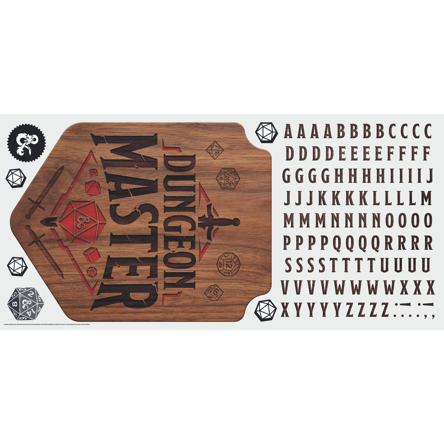 Adesivi Murali Rimovibili Dungeons & Dragons – 119 Pezzi, Set Gigante Con Alfabeto Personalizzabile Per Dungeon Master - 3