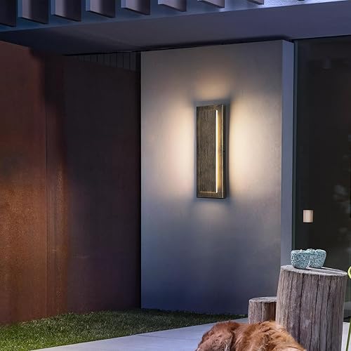 Miniatura 64 de tewei Aplique de pared moderno para exteriores de 23.6 pulgadas, accesorios de iluminación exterior LED negros largos, modernas luces grandes