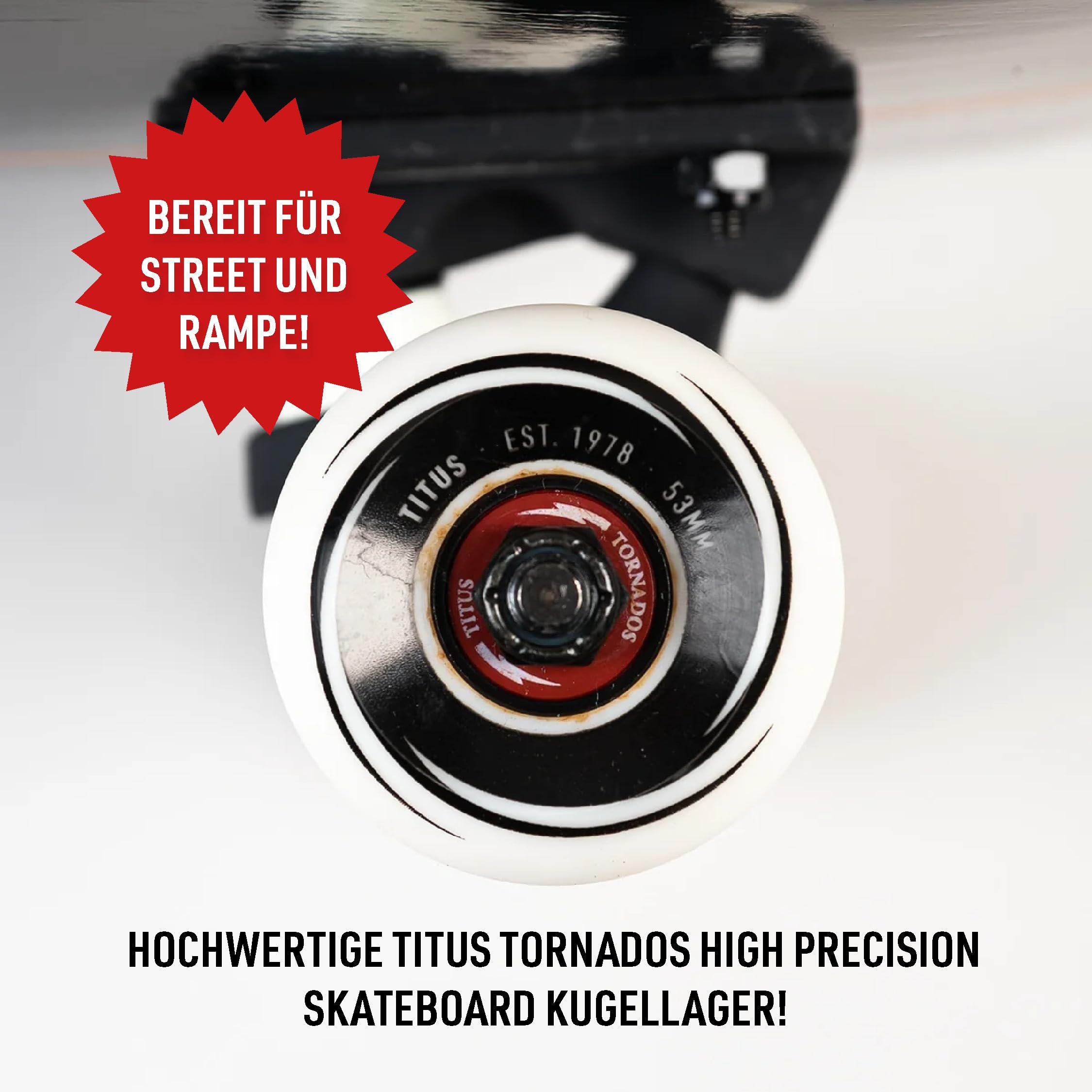 TITUS Skateboard Premium - Komplettboard – Skateboard Erwachsene, Jugendliche & Kinder ab 9 Jahre, für Fortgeschrittene
