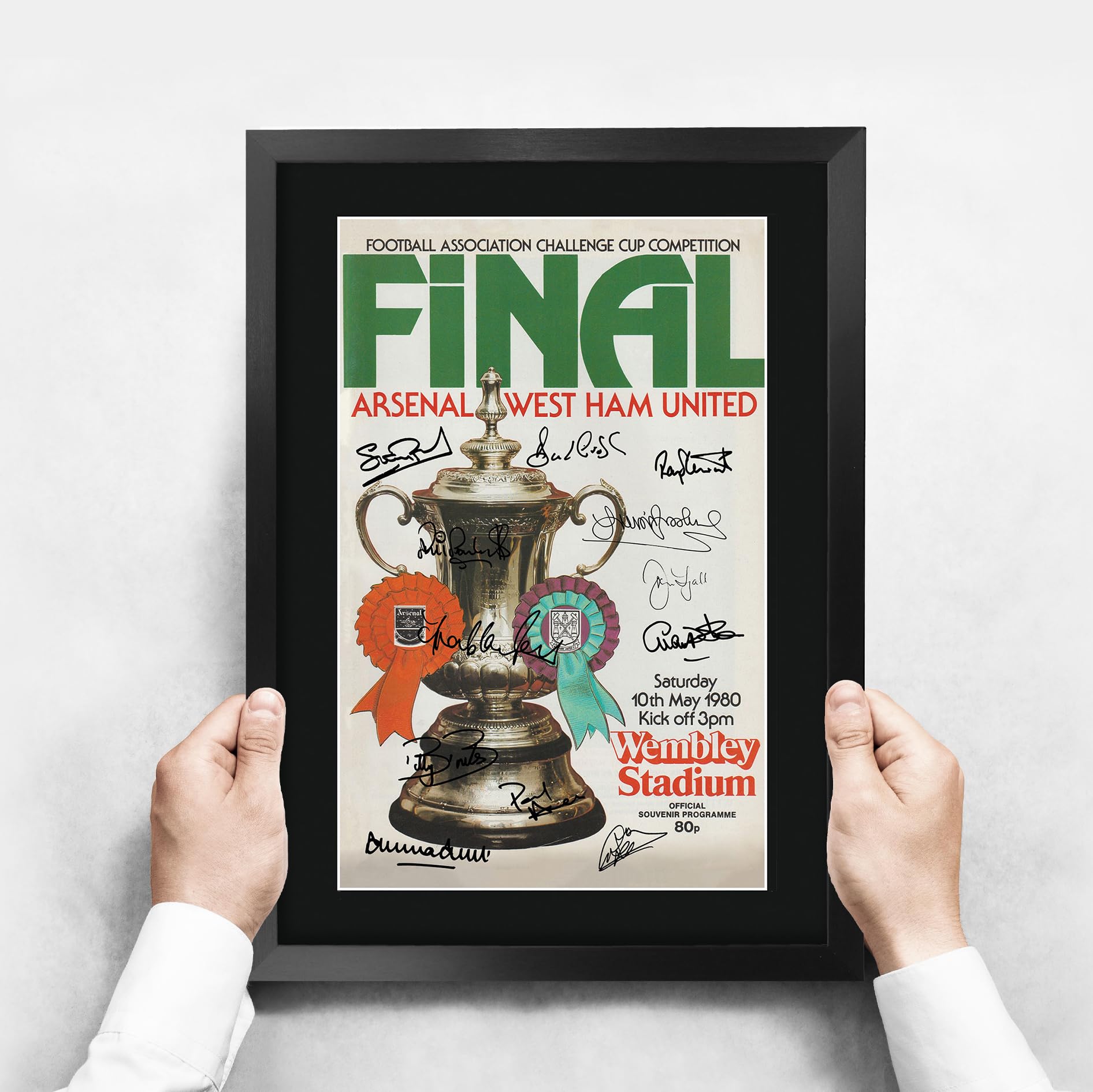 HWC Trading FR A3 The Hammers FA Cup 1980 Winners Programme Printed Memorabilia Signed Autograph Poster for Football Fans and Supporters - Image 3