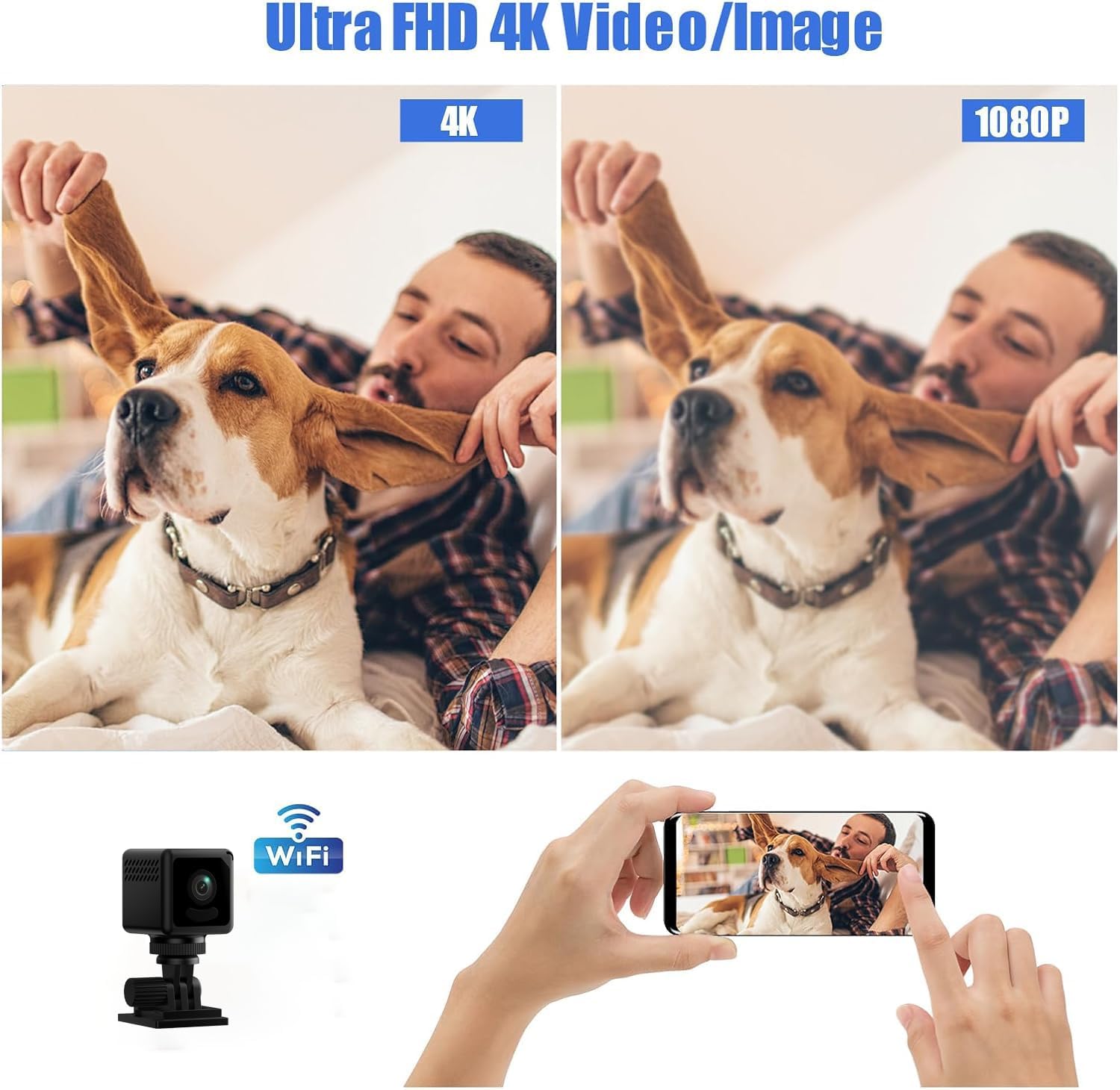 4K Hidden Spy Mini Digicam WIFI Wi-fi Safety Digicam Small Dwelling Indoor Out of doors Digicam Micro Nanny Digicam Home Safety Tiny Digicam,Evening Imaginative and prescient Movement Detection,For Dwelling Workplace Automobile Safety Digicam