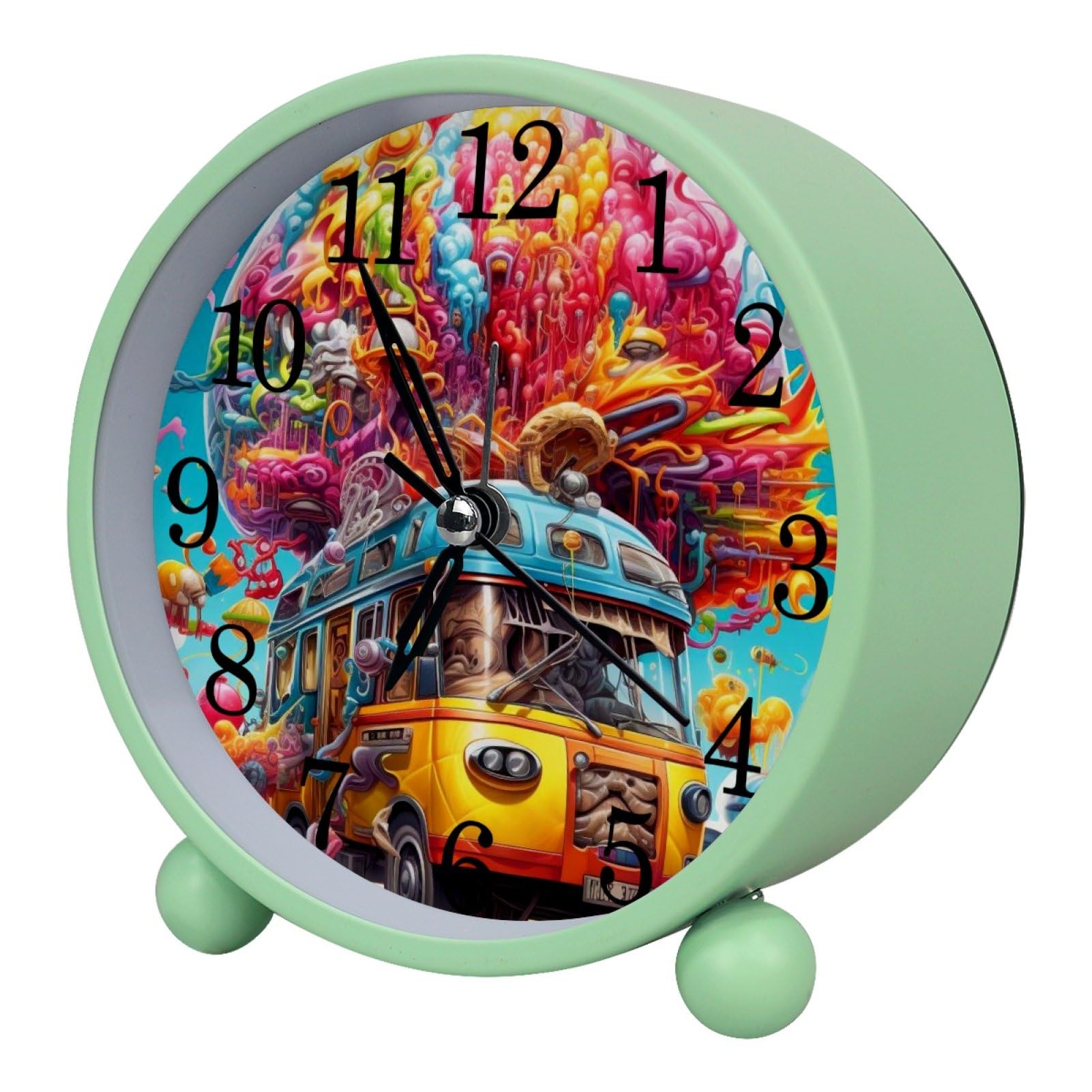etoenbrc Battery Operated Clock Slient Plastic Table Clock Battery Operated Bedside Alarm Clock with Light for Bedroom Living Room(Color68)