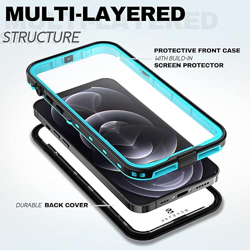 Miniatura 4 de BEASTEK Funda impermeable para iPhone 12 Pro Max, serie TRE, a prueba de golpes, a prueba de polvo, IP68, con protector de pantalla integrado,